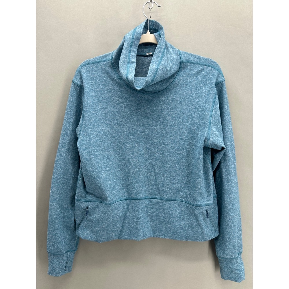 Lululemon Ready to Rulu Pullover Teal Blue Funnel Neck Size 6 Athleisure Workout - Picture 2 of 8